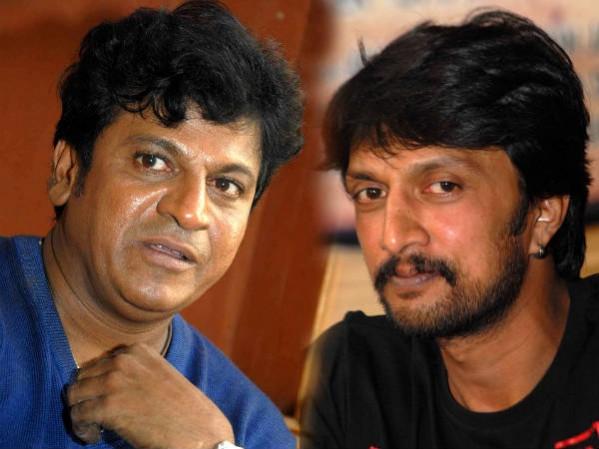 A collage of Sudeep and Shivaraj Kumar. Sudeep And Shivaraj Kumar