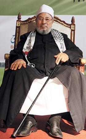 The radical cleric Yusuf Al Qaradawi, an Egyptian who heads the International Union of Muslim Scholars, is found to have designed the curriculm for top Islamic college in Wales where one of Lee Rigby's killers Michael Adebowale studied.