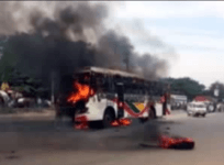 Bangalore bus catches fire