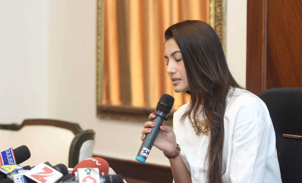 Gauahar Khan during press meet Gauahar Khan during press meet