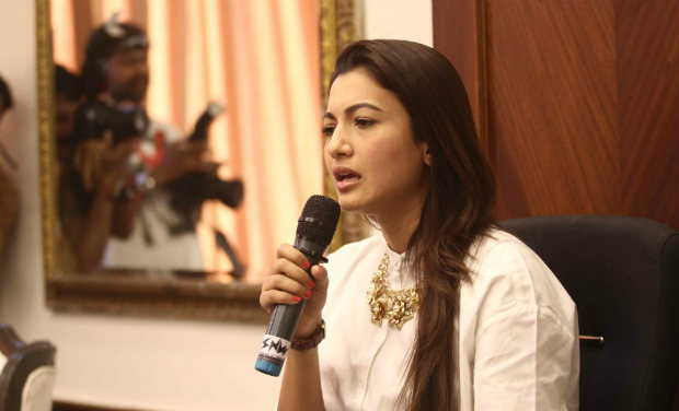 Gauahar Khan during press meet Gauahar Khan during press meet