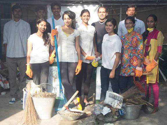 Trisha Krishnan with EFI Volunteers Trisha Krishnan