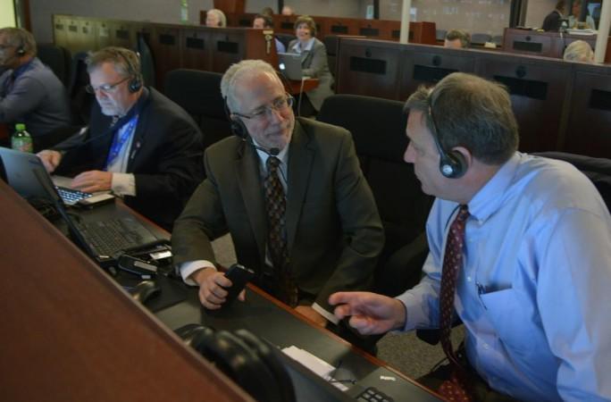 Management team reviews vehicle status of Orion Management team reviews vehicle status of Orion