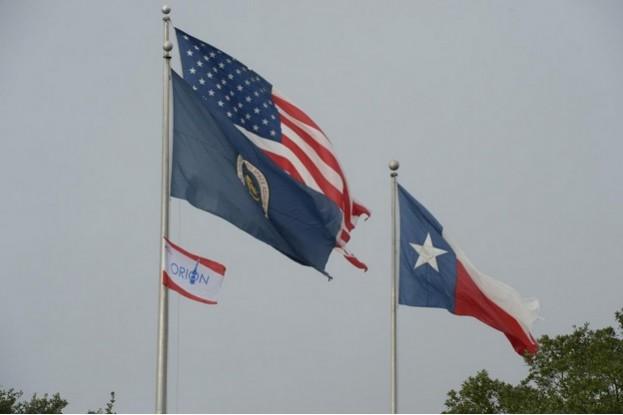 Orion flag raised over NASA Johnson Space Centre Orion flag raised over NASA Johnson Space Centre