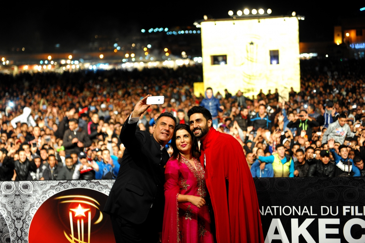 Farah Khan, Abhishek Bachchan and Boman Irani presented 'Happy New Year' at the 14th Marrakech International Film Festival