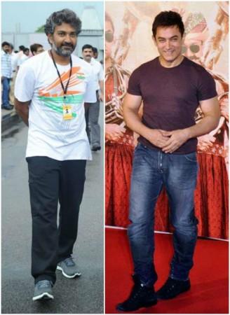 SS Rajamouli (on left) and Aamir Khan Aamir Khan and SS Rajamouli