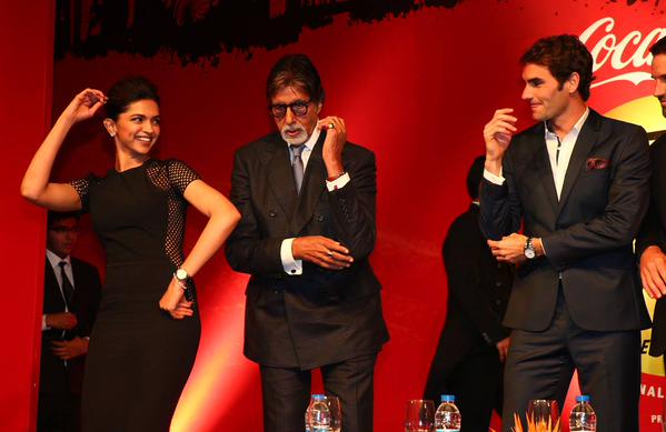 Deepika Padukone, Amitabh Bachchan and Roger Federer Deepika Padukone, Amitabh Bachchan and Roger Federer
