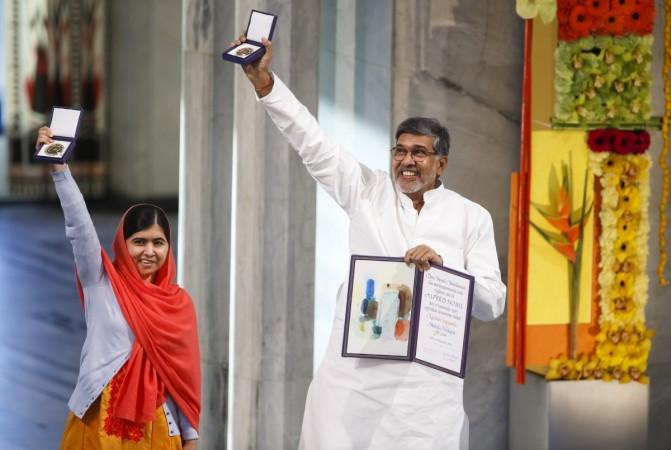 Nobel Peace Prize laureates Malala Yousafzai and Kailash Satyarthi
