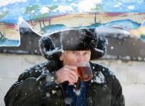 Russian having a cup of tea