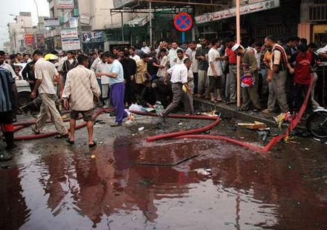 Sunni militants have often targetted the Shia pilgrims in Karbala. The image shows an aftermath of the 2004 bomb attack in the city of Karbala.