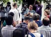 Kochi-Muziris Biennale 2014 curator Jitesh Kallat speaks to the media