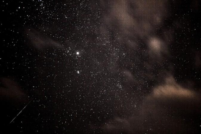 Nigh sky during the Meteor Shower Geminid Meteor Shower