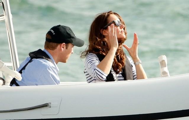 Holiday 'Honemoon' Time: Kate Middleton and Prince William aboard the 'Sea Legs' craft on Auckland Harbour. Prince William and Kate Middleton
