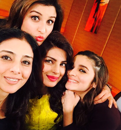 Tabu, Parineeti Chopra, Alia Bhatt, Priyanka Chopra Selfie