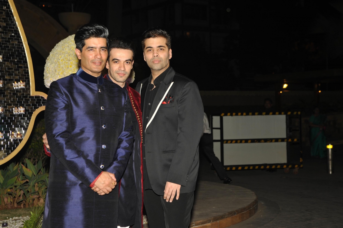 Manish Malhotra, Punit Malhotra and Karan Johar
