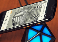 Moto X 2014 edition paired with a Moto Stream Bluetooth Speaker through NFC
