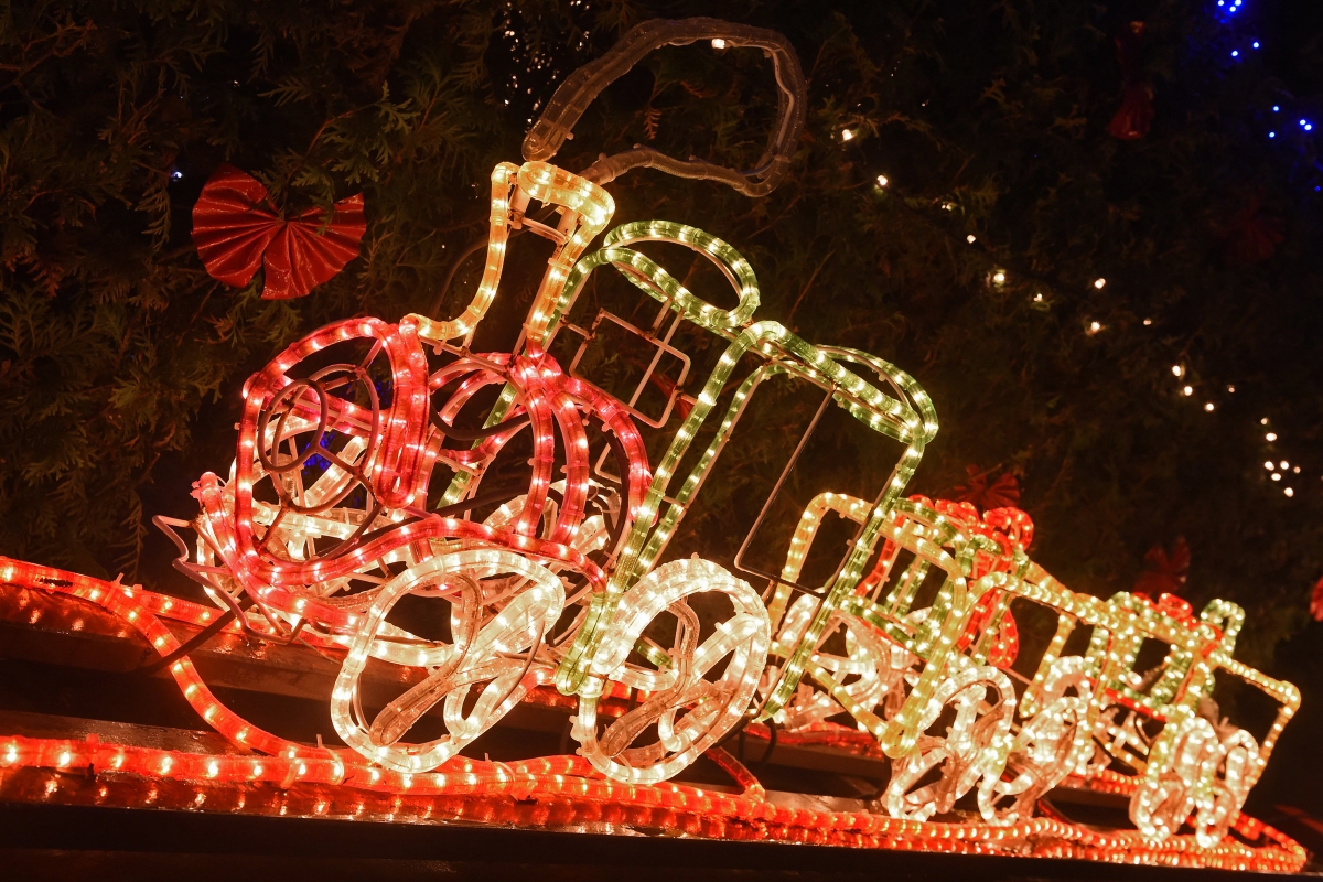 An illuminated Christmas train is pictured in a garden of a house decorated for Christmas in Hamburg-Heimfeld, December 11, 2014 An illuminated Christmas train is pictured in a garden of a house decorated for Christmas in Hamburg-Heimfeld, December 11, 2014