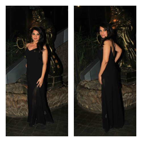 Richa Chadda charmed the evening wearing a low-back DKNY black gown Celebs Attend Actress Richa Chadda Birthday Celebration