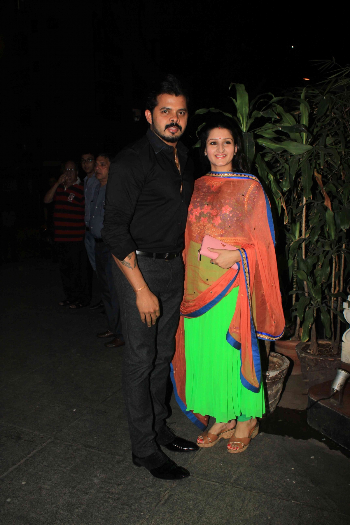 Sreesanth with wife Celebs Attend Actress Richa Chadda Birthday Celebration