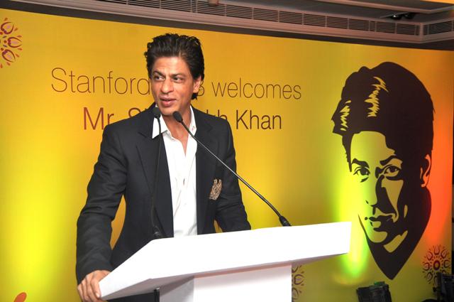 Shah Rukh Khan speaking with Stanford University students