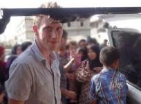 Peter Kassig delivering aid in Lebanons Bekaa Valley in May 2013