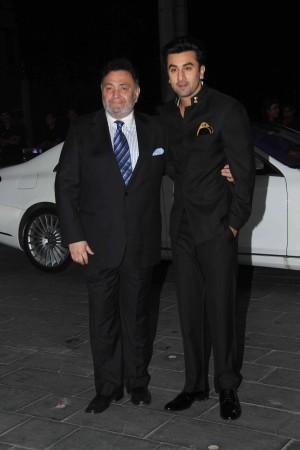 Rishi Kapoor with son Ranbir Shirin Morani and Uday Singh wedding reception