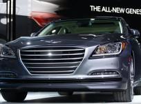 The new Hyundai Genesis is displayed during the press preview day of the North American International Auto Show in Detroit, Michigan