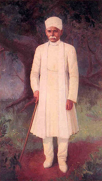 Portrait of Madan Mohan Malaviya unveiled by Dr. Rajendra Prasad. Madan Mohan Malaviya