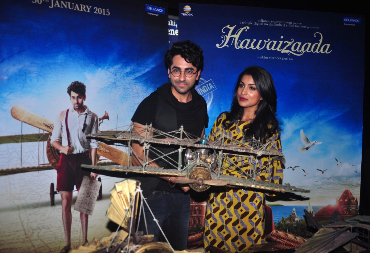 Ayushmann Khurrana, Pallavi Sharda at trailer launch of 'Hawaizaada' Ayushmann Khurrana, Pallavi Sharda at trailer launch of 'Hawaizaada'