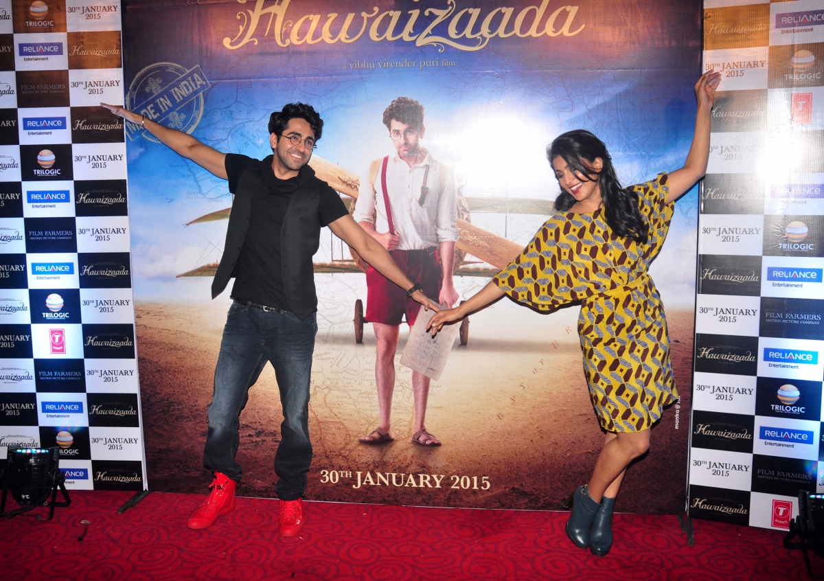 Ayushmann Khurrana, Pallavi Sharda at trailer launch of 'Hawaizaada' Ayushmann Khurrana, Pallavi Sharda at trailer launch of 'Hawaizaada'