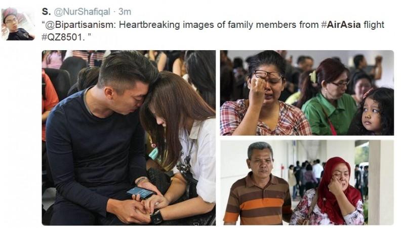 Grieving relatives of the missing passengers on AirAsia. Grieving relatives of the missing passengers on AirAsia.
