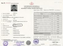 Jishnu M Kumar SSLC mark list