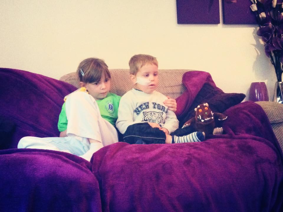 Jayden Wilson with his sister Ella