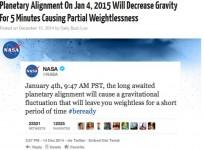 A hoax news report which stated a 'gravitational fluctuation' will take place on 4 January causing humans to float for few minutes has gone viral.