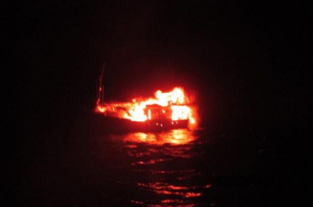 Though the government said the vessel was set on fire by its crew, Loshali claimed that he had ordered to blow off the boat pakistan fishing terror boat