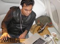 AR Rahman composing music during his flight journey.