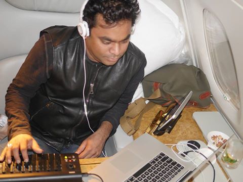 AR Rahman composing music during his flight journey.