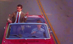 Mr Bean flips everyone off. Mr Bean funny gifs