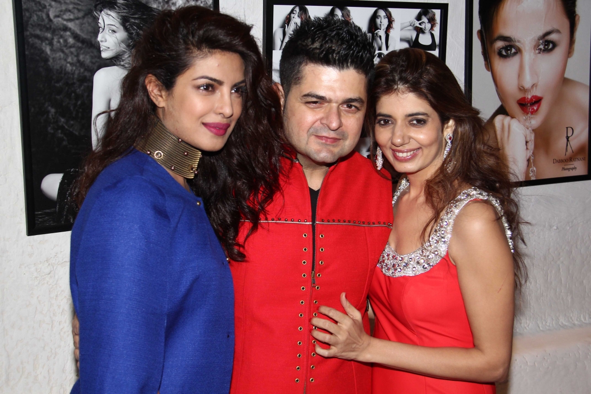 Priyanka Chopra with Ratnani and his wife Dabboo Ratnani's 2015 Calender Launch