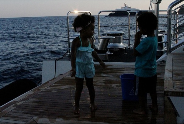 Blue Ivy cruising with a friend
