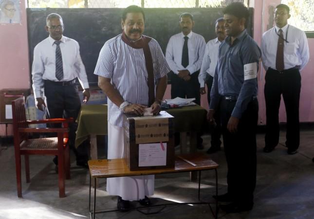 Sri Lanka Election 2015, President Manhinda Rajapaksa casts vote for seventh presidential elections of the country.