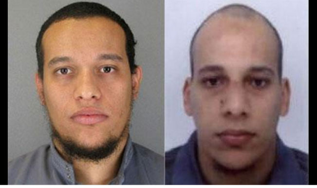 Sharif Kouachi, left, 32, and his brother, Said Kouachi, 34, who are suspected in a deadly attack on a satirical newspaper in Paris.