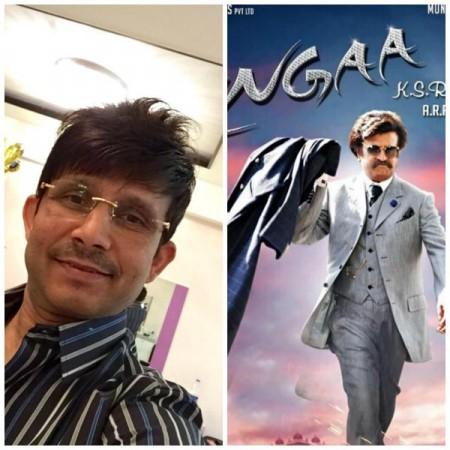 A collage of Kamaal R Khan and 'Lingaa' Box Office: Kamaal Takes Potshots at Rajinikanth Starrer's Poor Collections