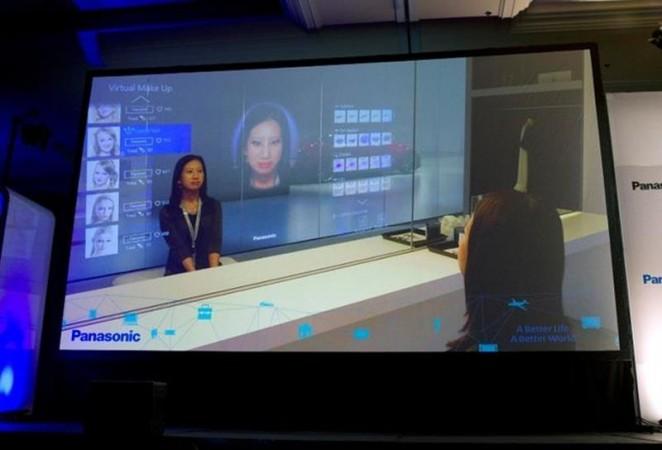 A display shows Panasonic's virtual make-up mirror at a Panasonic news conference during the 2015 International Consumer Electronics Show A display shows Panasonic's virtual make-up mirror at a Panasonic news conference during the 2015 International Consumer Electronics Show