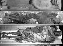Views of Cangrande's body in his tomb.
