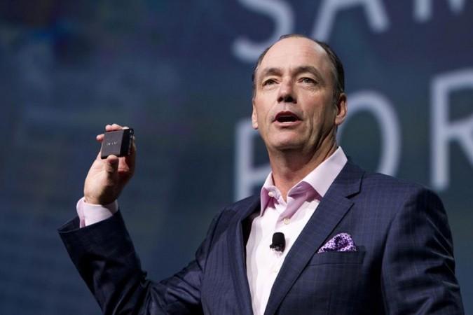 Tim Baxter, president of Samsung Electronics America, holds a Samsung Portable SSD T1, a solid-state USB 3.0 storage drive, at a Samsung Electronics news conference during the 2015 International Consumer Electronics Show Tim Baxter, president of Samsung Electronics America, holds a Samsung Portable SSD T1, a solid-state USB 3.0 storage drive, at a Samsung Electronics news conference during the 2015 International Consumer Electronics Show