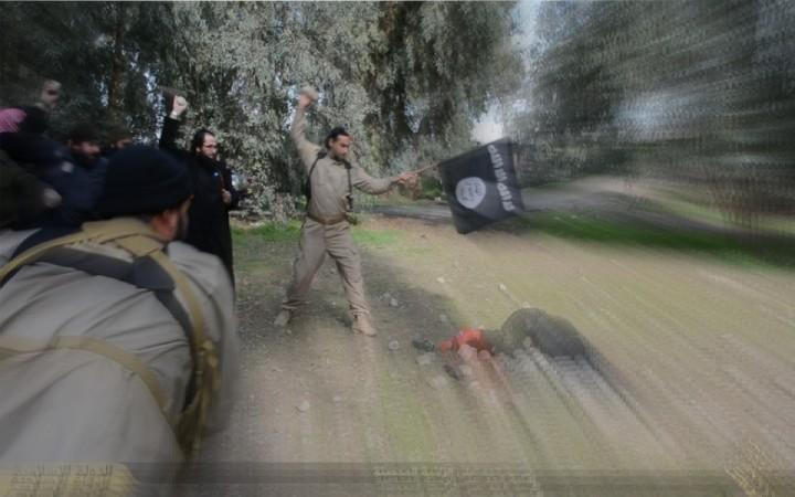 ISIS men stone to death a woman charged with adultery.