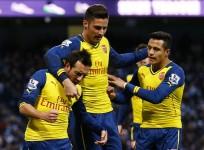 Santi Cazorla Olivier Giroud Alexis Sanchez Arsenal