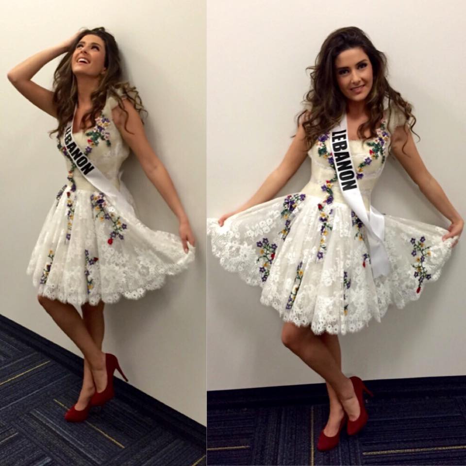 Miss Lebanon Saly Greige receives flak after posing with Miss Israel Doron Matalon Miss Universe 2014