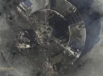An aerial footage shot by a drone shows a multi-storey control tower of the Sergey Prokofiev International Airport damaged by shelling during fighting between pro-Russian separatists and Ukrainian government forces, in Donetsk, eastern Ukraine.